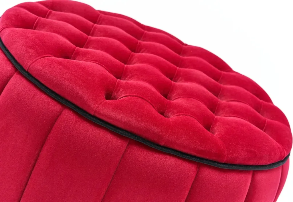 Puf i kuq prej kadifeje, Atelier del Sofa, Jasmin - 6