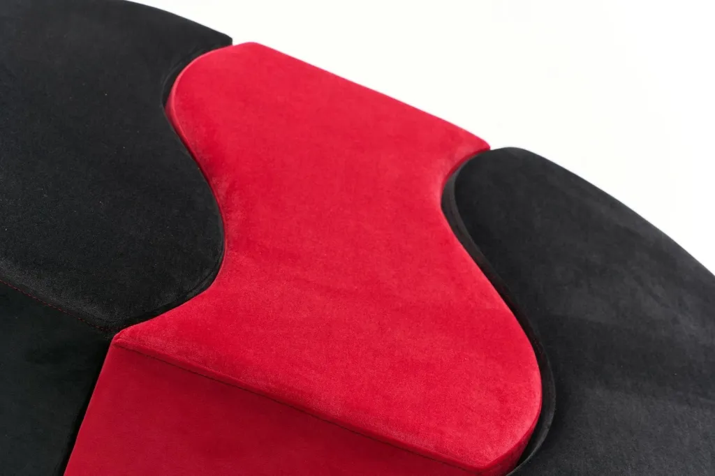 Puf Atelier del Sofa Alya, ngjyrë e zezë dhe e kuqe - 4
