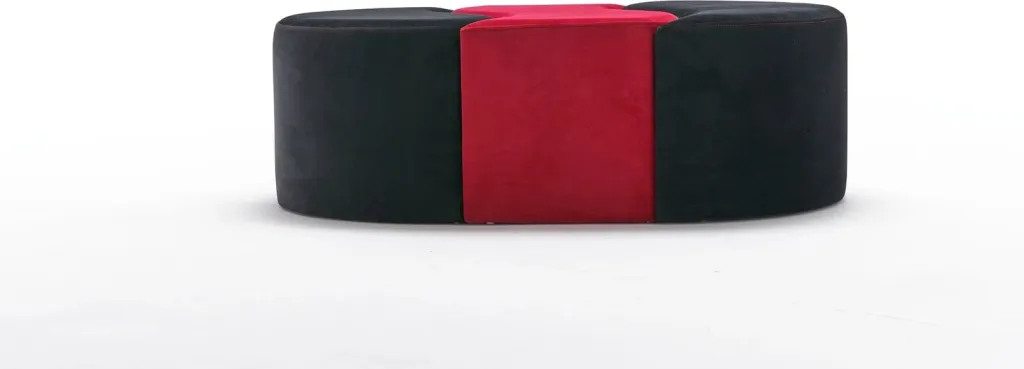 Puf Atelier del Sofa Alya, ngjyrë e zezë dhe e kuqe - 5