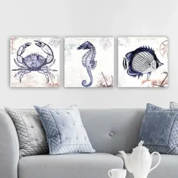 Set pikturash dekorative në kanavacë (3 copë), Wallity, DRPRC12