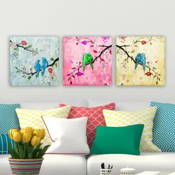 Set pikturash dekorative në kanavacë (3 copë), Wallity, drprc9031