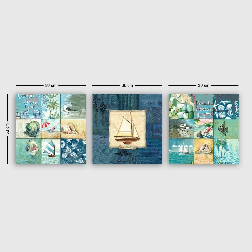 Set pikturash dekorative në kanavacë (3 copë), Wallity, DRPRC9011 - 2