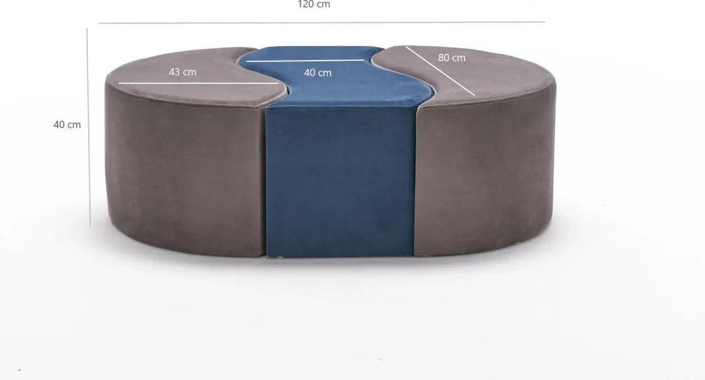 Puf Atelier del Sofa Alya, ngjyrë mink dhe kaltër - 6