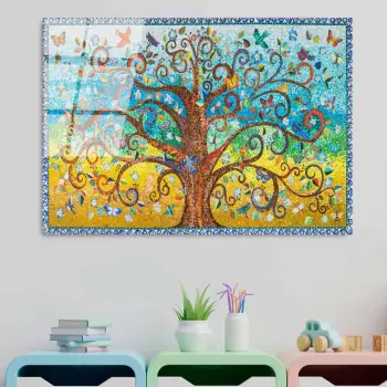 Pikturë dekorative prej xhami të temperuar, 'Pema e Jetës', shumëngjyrëshe, UV-211, 70x100cm