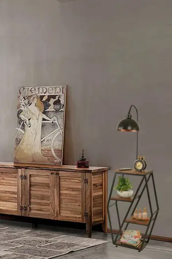 Llambë dyshemeje Opviq, ngjyrë arre, retro me 3 koka