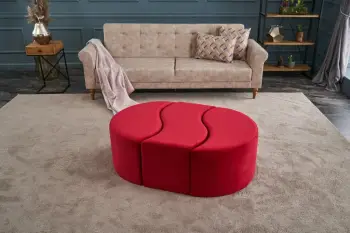 Puf Atelier del Sofa Alya, kadife, i kuq