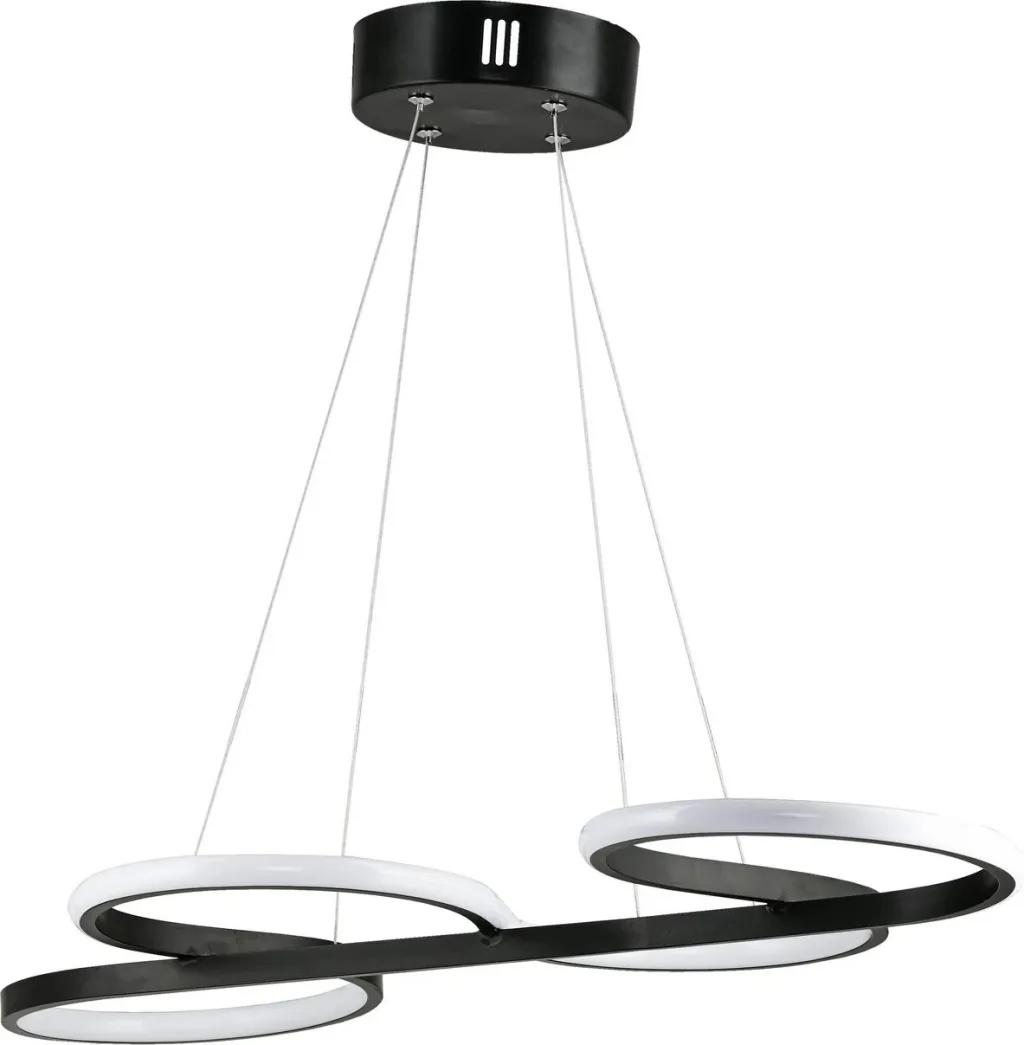 Llambë tavani moderne Opviq, ngjyrë e zezë, dritë e verdhë, Swing - 5