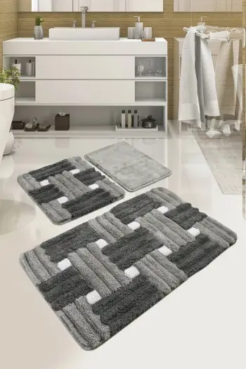 Set tapetash për banjo akrilike (3 copë), Mijölnir, Piazza, ngjyrë gri