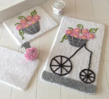 Set tapetash për banjo, akrilik, 3 copë, Mijölnir, Alacati, rozë