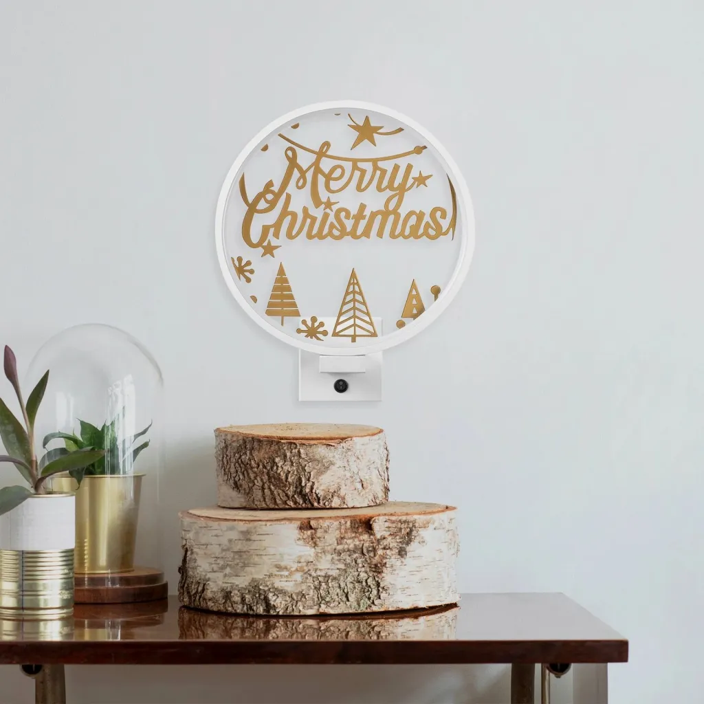 Llambë muri dekorative, ngjyrë e bardhë dhe ari, XMAS28 - 4