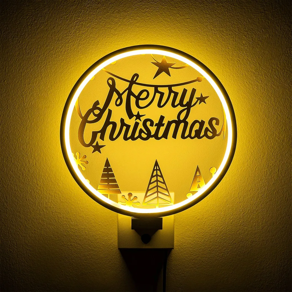 Llambë muri dekorative, ngjyrë e bardhë dhe ari, XMAS28 - 6