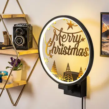 Llambë muri dekorative Opviq, XMAS20, e zezë dhe bakri