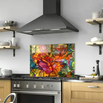 Pikturë dekorative prej xhami të temperuar, shumëngjyrëshe, Wallity 1124, 50x70cm