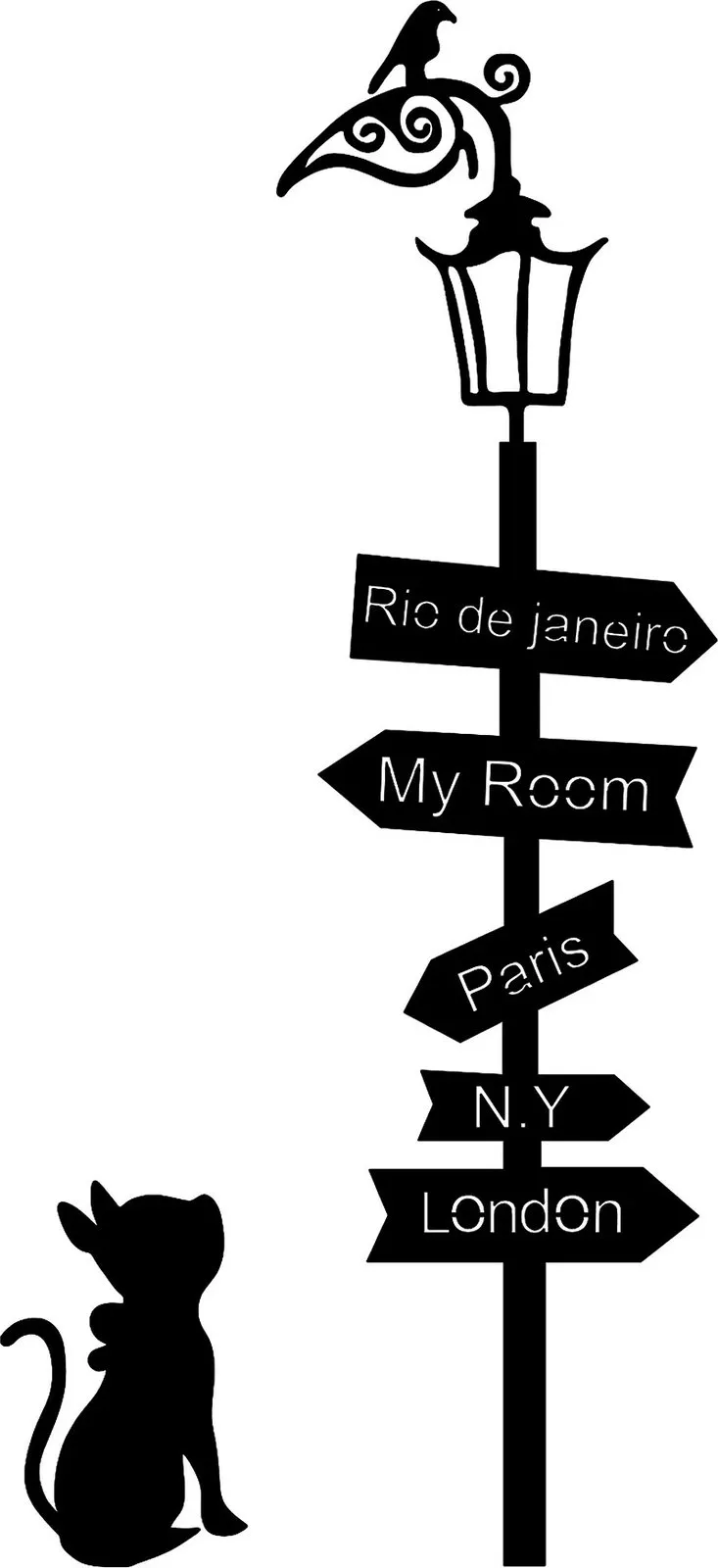 Aksesor dekorativ metalik për mur Wallity, Where To Go? - 4