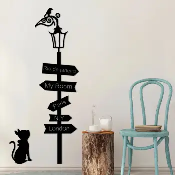 Aksesor dekorativ metalik për mur Wallity, Where To Go?