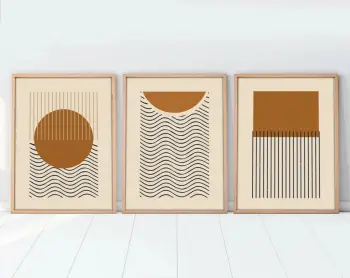 Pikturë dekorative me kornizë MDF (3 copë), Wallity, Huhu100, 50x35