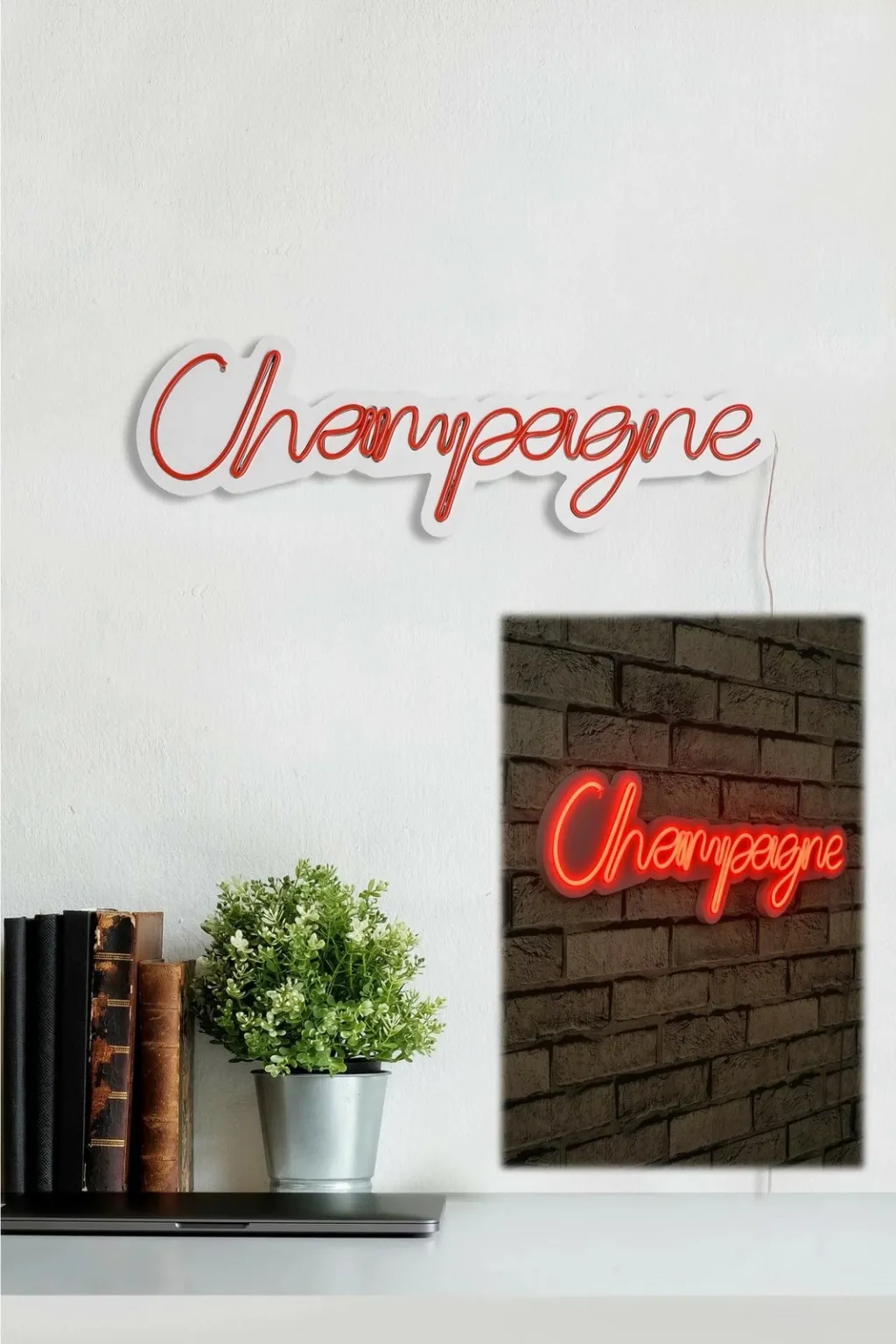 Dekor dritash LED plastike, ngjyrë e kuqe, Champagne - 3