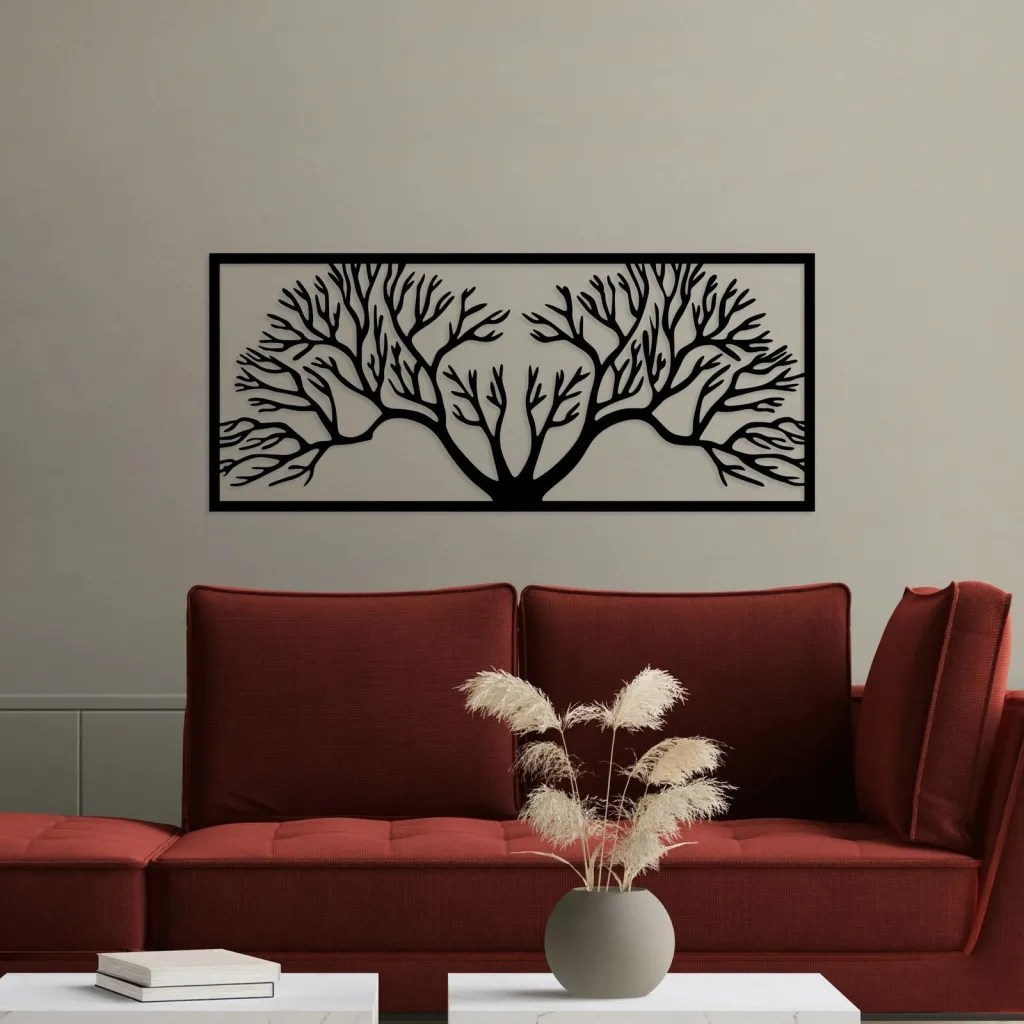 Aksesor dekorativ metalik për mur, Wallity, Horn Tree - 1