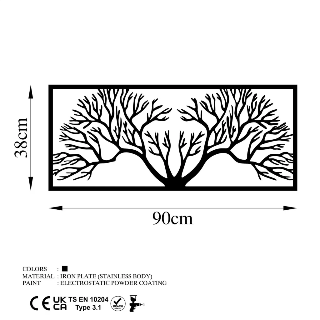 Aksesor dekorativ metalik për mur, Wallity, Horn Tree - 5