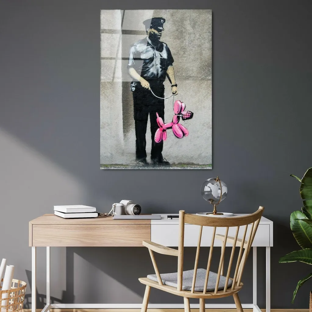 Pikturë dekorative xhami e temperuar, Banksy, UV-506, 45x65cm - 2