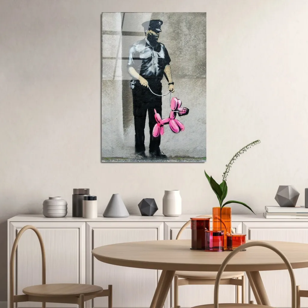 Pikturë dekorative xhami e temperuar, Banksy, UV-506, 45x65cm - 3