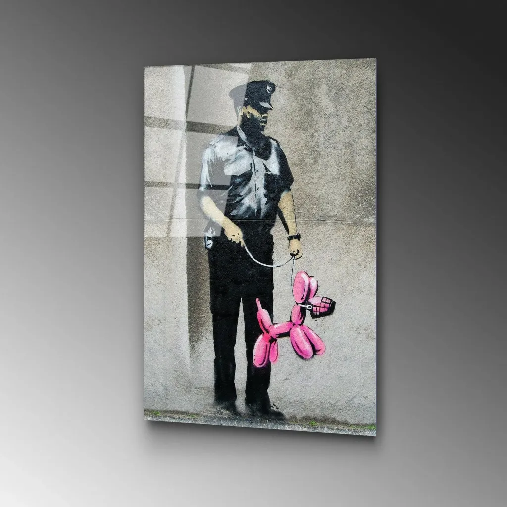 Pikturë dekorative xhami e temperuar, Banksy, UV-506, 45x65cm - 7