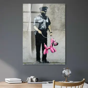 Pikturë dekorative xhami e temperuar, Banksy, UV-506, 45x65cm