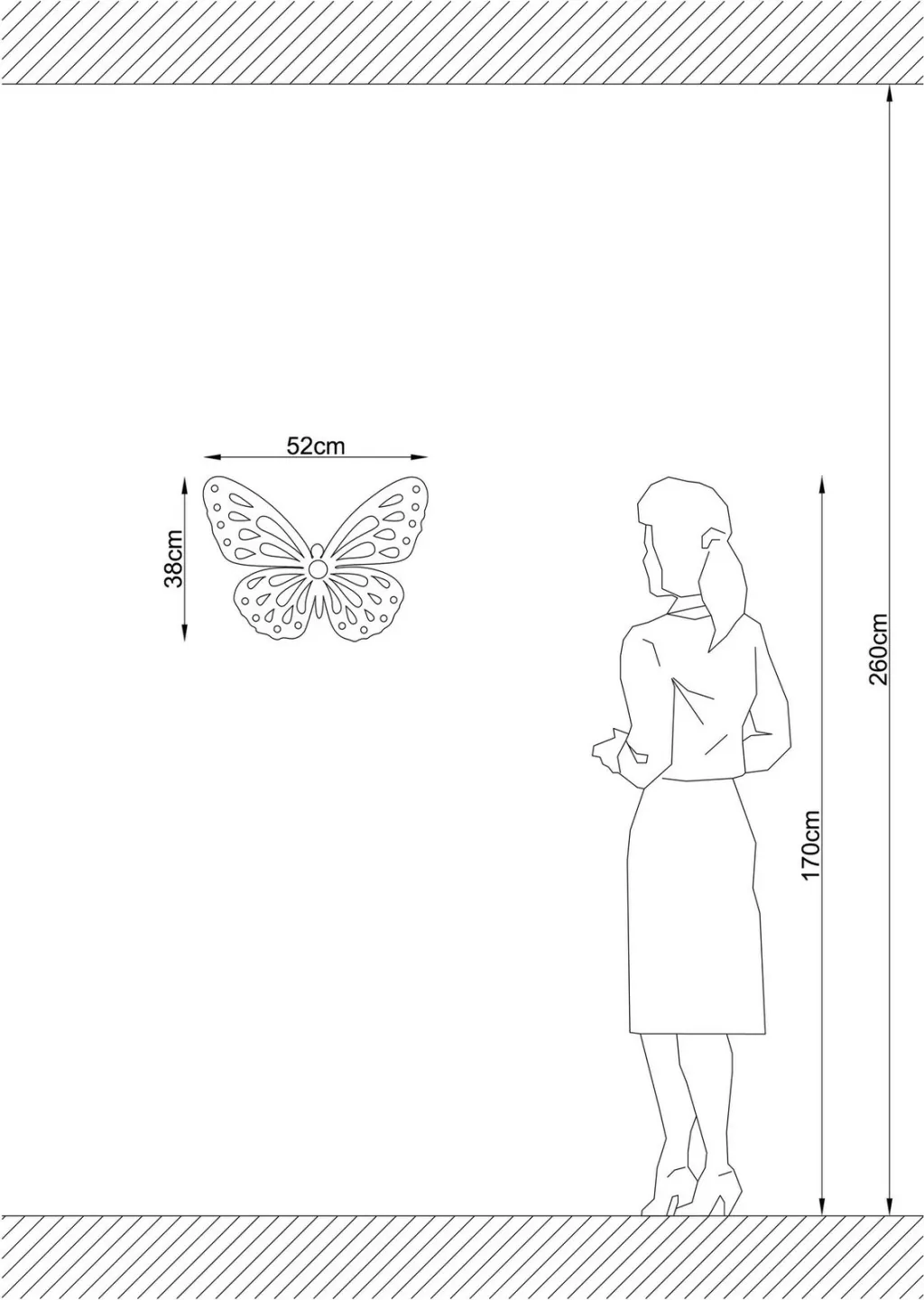 Llambë muri Opviq, model fluture, e zezë, W-045 - 3