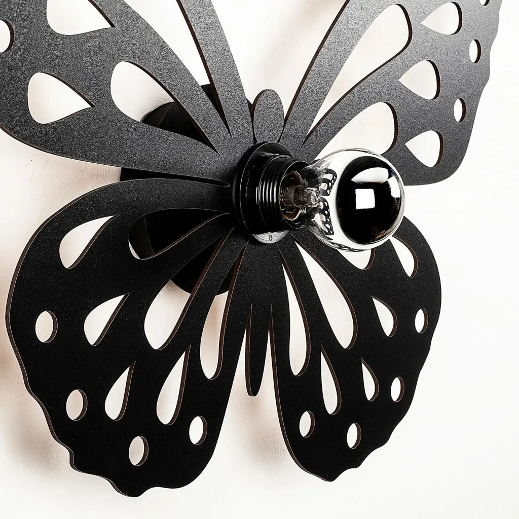 Llambë muri Opviq, model fluture, e zezë, W-045 - 4