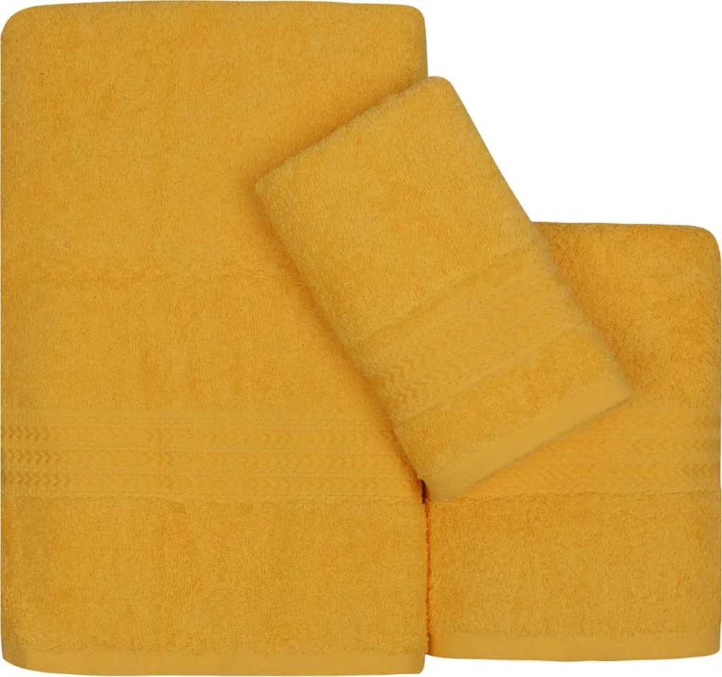 Set peshqirësh (3 copë), Mijölnir, Rainbow, ngjyrë e verdhë e errët - 3