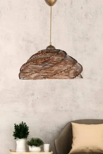 Llambë tavani Opviq, SH200, ngjyrë antike, trup plastik, kapak druri, 36x65cm