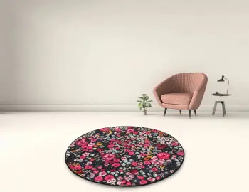 Tapet banje i rrumbullakët, model lule, Mijölnir Antoryum Circle Djt 160, shumëngjyrësh, 160cm
