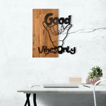 Aksesor dekorativ për mur, dru, Wallity, Good Vibes