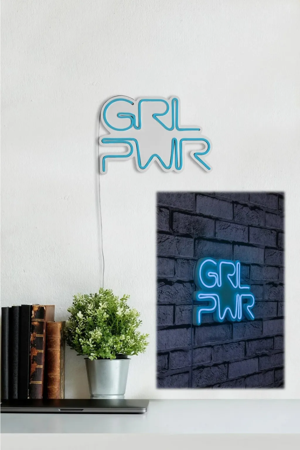 Dritë dekorative LED, plastikë, GRL PWR, ngjyrë kaltër - 3