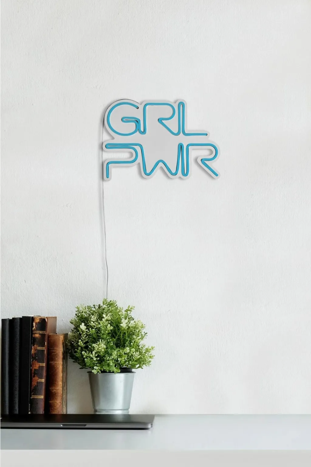 Dritë dekorative LED, plastikë, GRL PWR, ngjyrë kaltër - 5