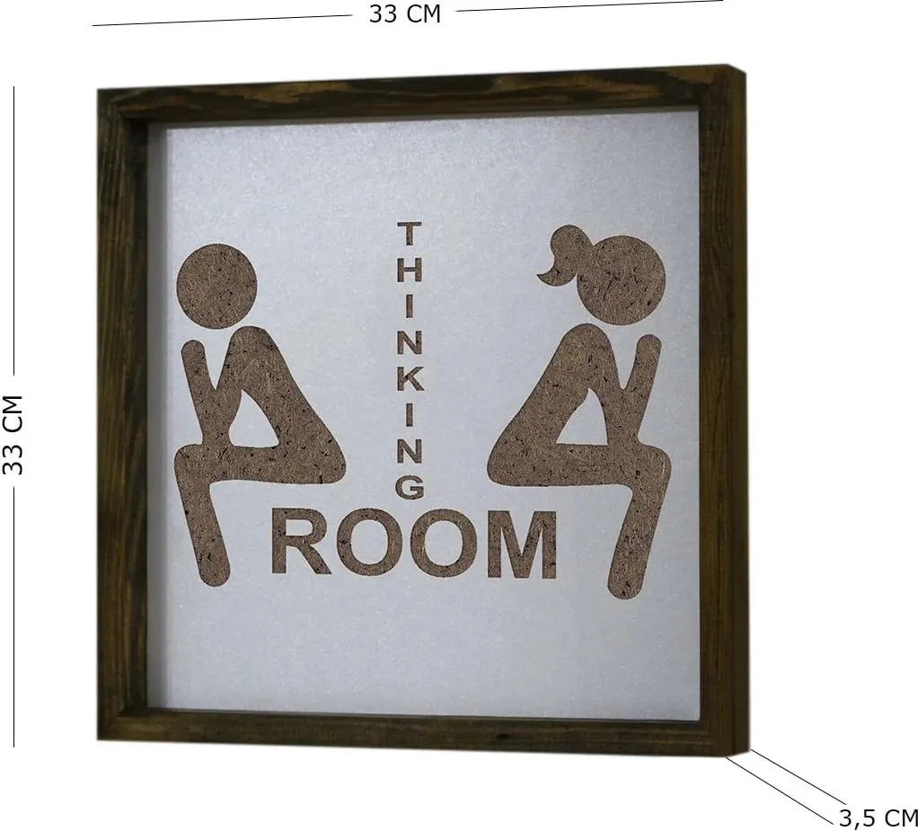 Pikturë dekorative me kornizë MDF, Wallity, KZM030, kafe dhe e bardhë, 34x34cm - 3