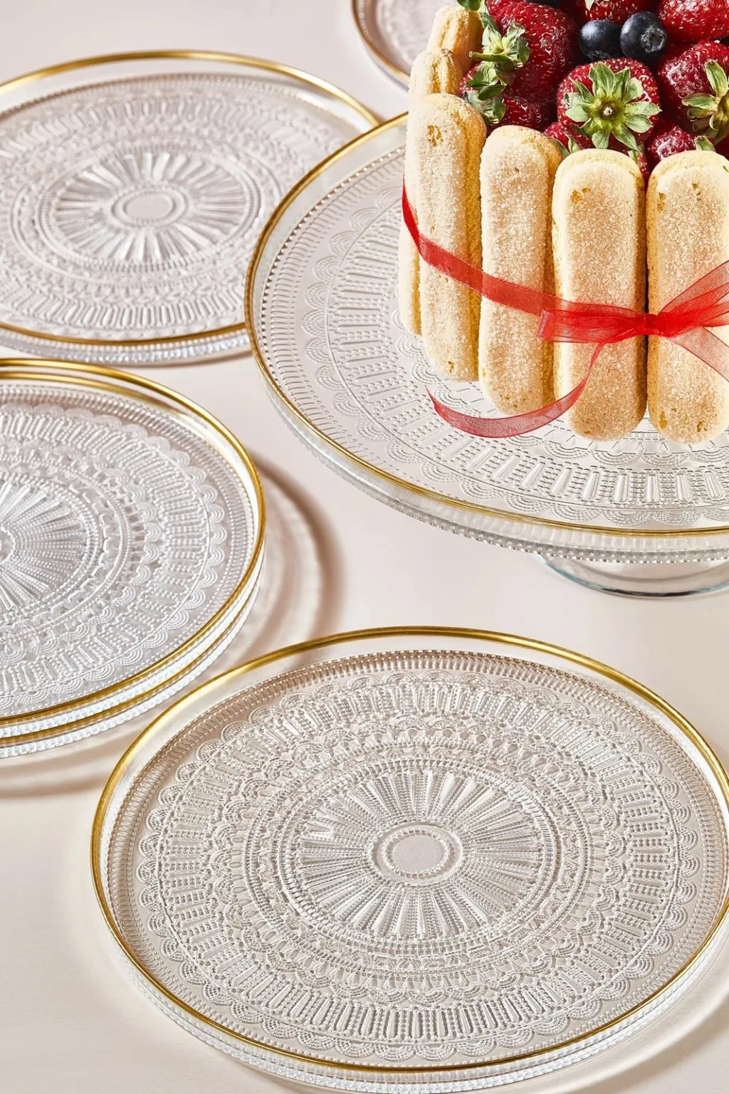 Set pjatash ëmbëlsirash (7 copë), Hermia Serenity, transparent - 3