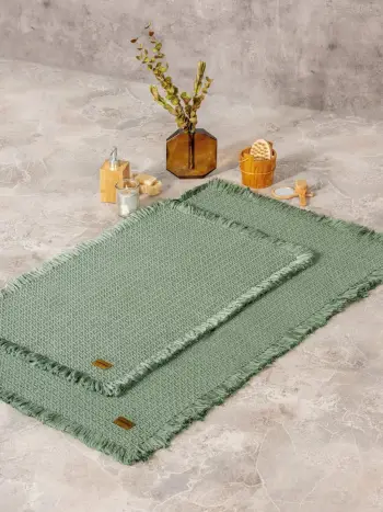 Set tapetash për banjo (2 copë), Mijölnir, qilim për banjo, ngjyrë e gjelbër
