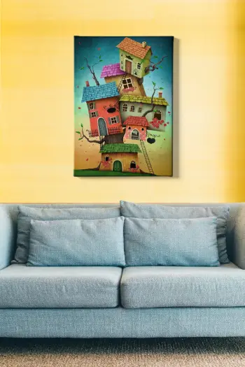Pikturë dekorative në kanavacë, shumëngjyrëshe, 50x70cm, kornizë druri, 181