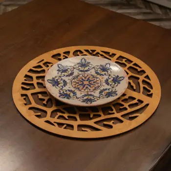 Set nënshtrues tavoline prej druri, Hermia, ngjyrë mjaltë, 6 copë