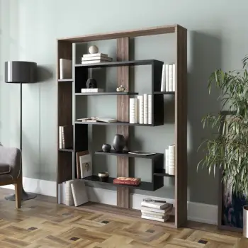 Raft librash Hanah Home, Esteban, ngjyrë arre, e zezë
