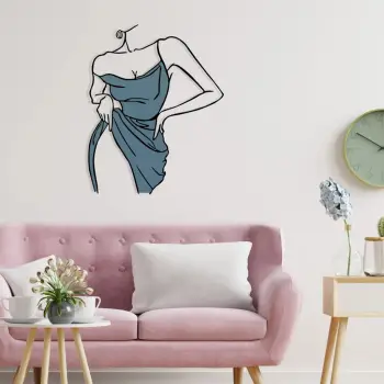 Aksesor dekorativ metalik për mur Wallity, Caroline, shumëngjyrësh, 56x70cm