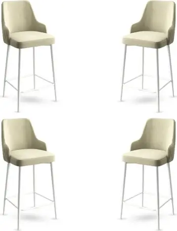 Set karrigesh për bar (4 copë), Hanah Home, Enox, krem, bardhë