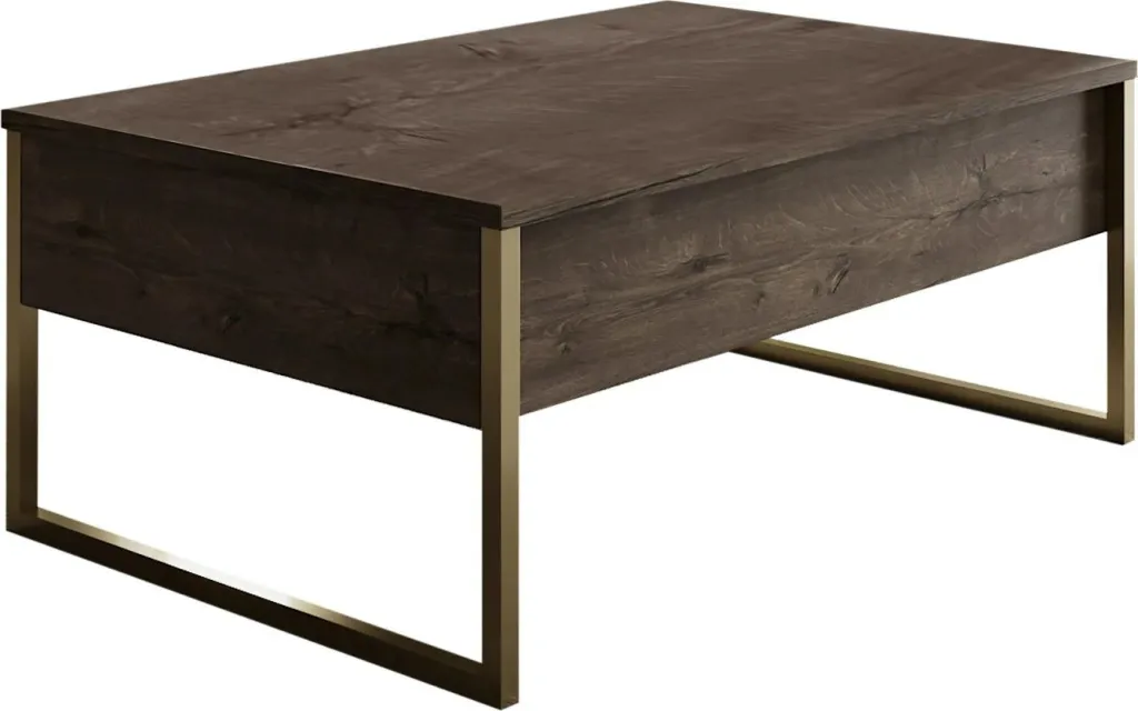 Set mobiljesh për dhomë dite, ngjyrë arre dhe ari, Luxe - 9