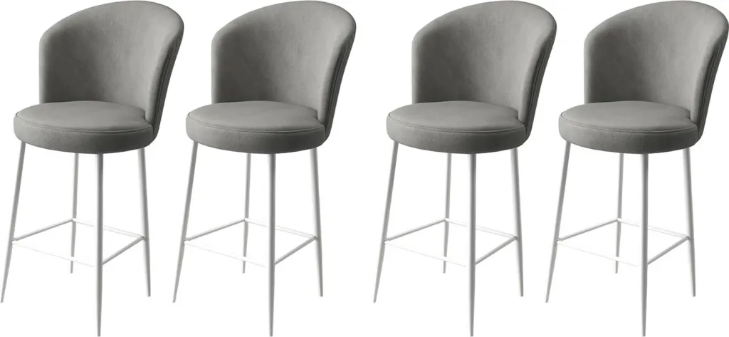 Set karrigesh për bar (4 copë), Hanah Home, Fora, gri dhe e bardhë - 1