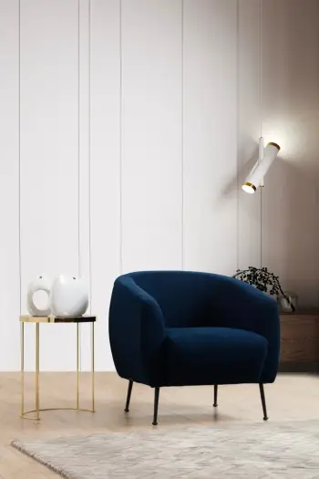 Karrige Wing Atelier del Sofa, ngjyrë e kaltër Eses