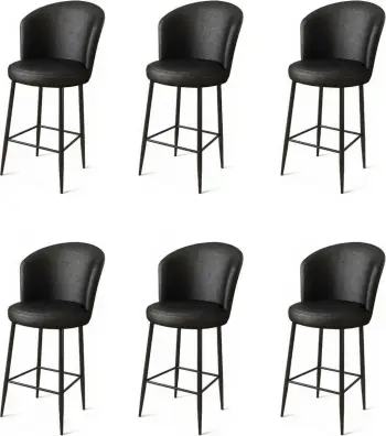 Set karrigesh për bar (6 copë), Hanah Home, Uras, e zezë