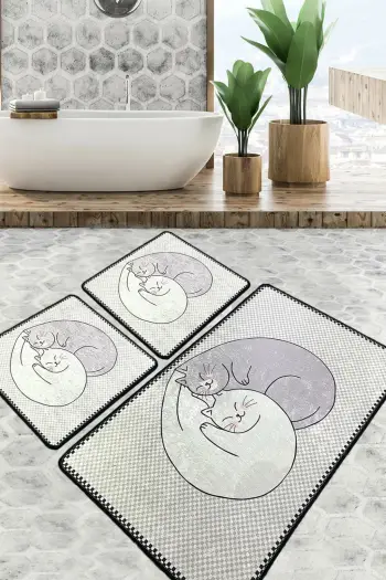 Set tapetash për banjo (3 copë), Mijölnir, Katt, shumëngjyrësh