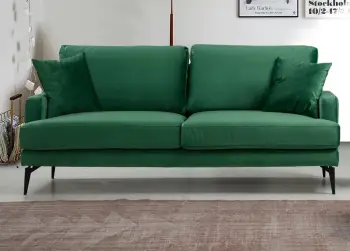 Divan dy ulëshe, ngjyrë e gjelbër, Papira 2 Seater