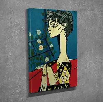 Pikturë dekorative në kanavacë, Jacqueline me lule, DC252, 30x40cm